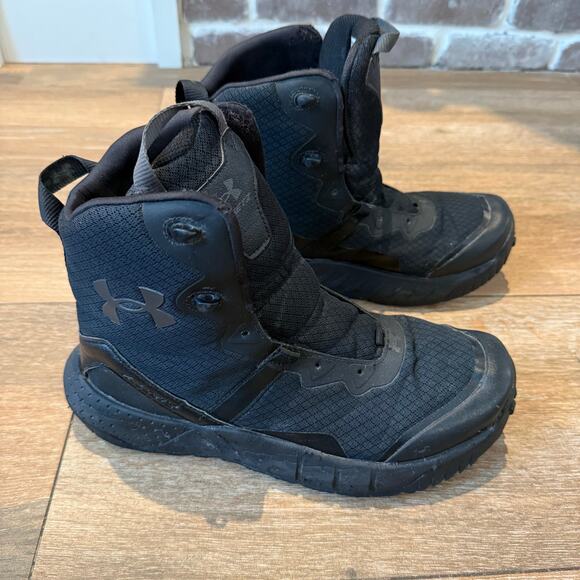 Under Armour Micro G Valsetz Side Zip Tactical Boots Mens Size 10 All Black - Picture 5 of 8